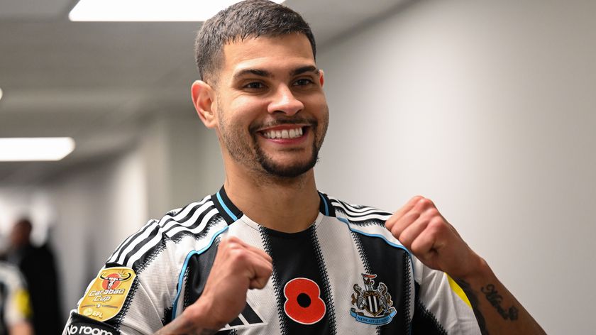 Bruno Guimaraes of Newcastle United (39) following the Carabao Cup Fourth Round match between Newcastle United and Tottenham Hotspur at St James&#039; Park on October 29, 2025 in Newcastle upon Tyne, England.
