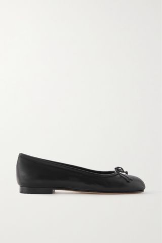 Veralli Bow-Detailed Leather Ballet Flats