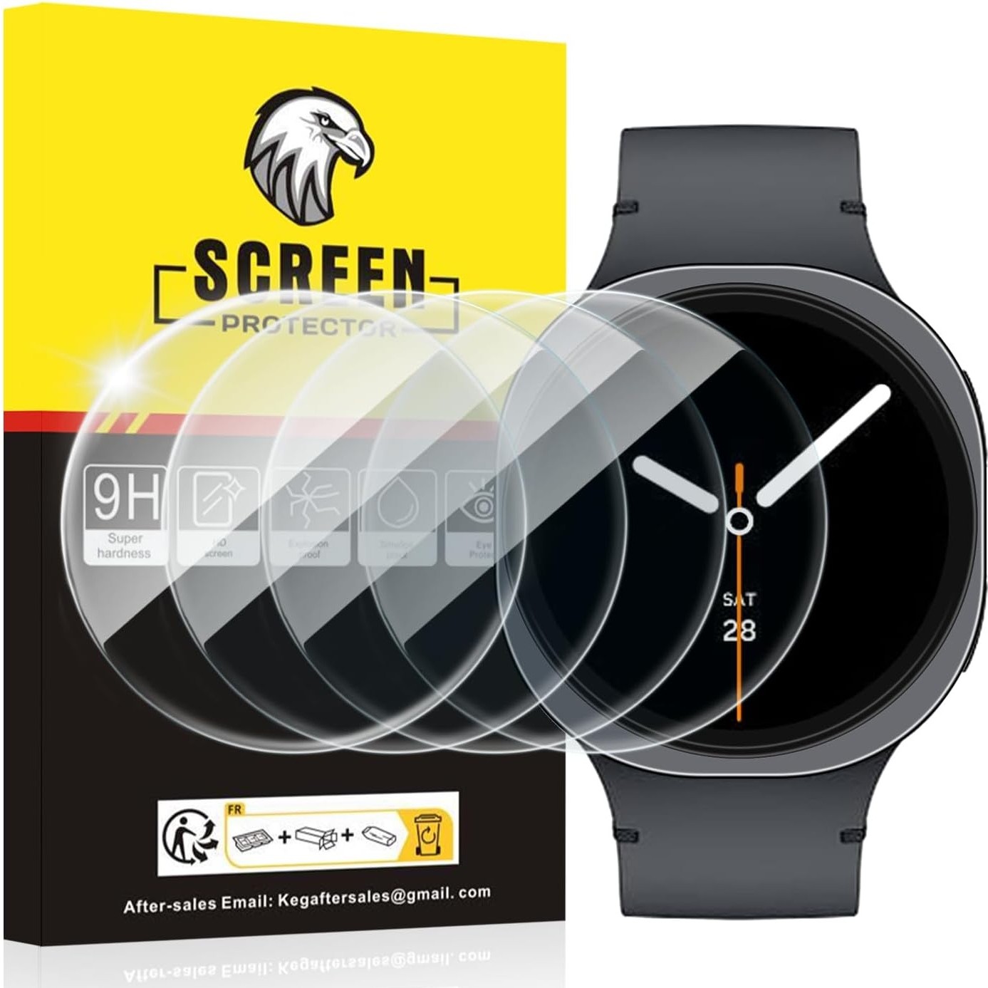 SPGUARD 4 Pack for Samsung Galaxy Watch 8 Screen Protector 40mm Tempered Glass