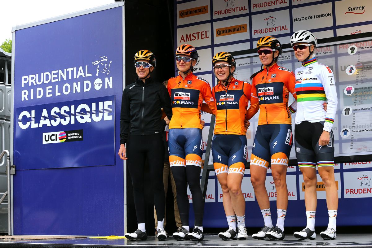 Christine Majerus decided to stay rugged up for the team presentation