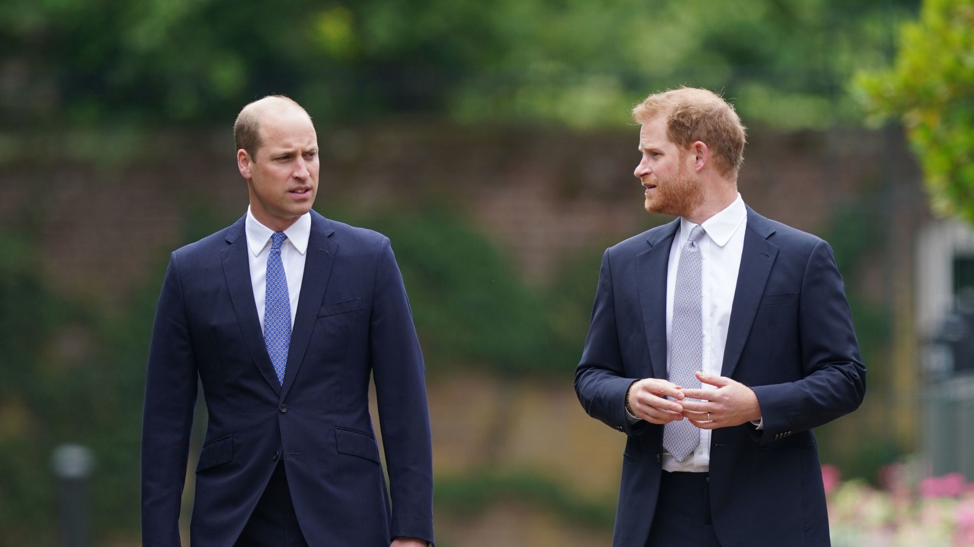 Prince William and Prince Harry at Kensington Palace in 2021