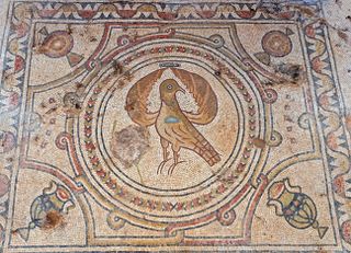 This mosaic of a bird was spared an iconoclasm that caused other mosaics to be defaced in the 6th century.