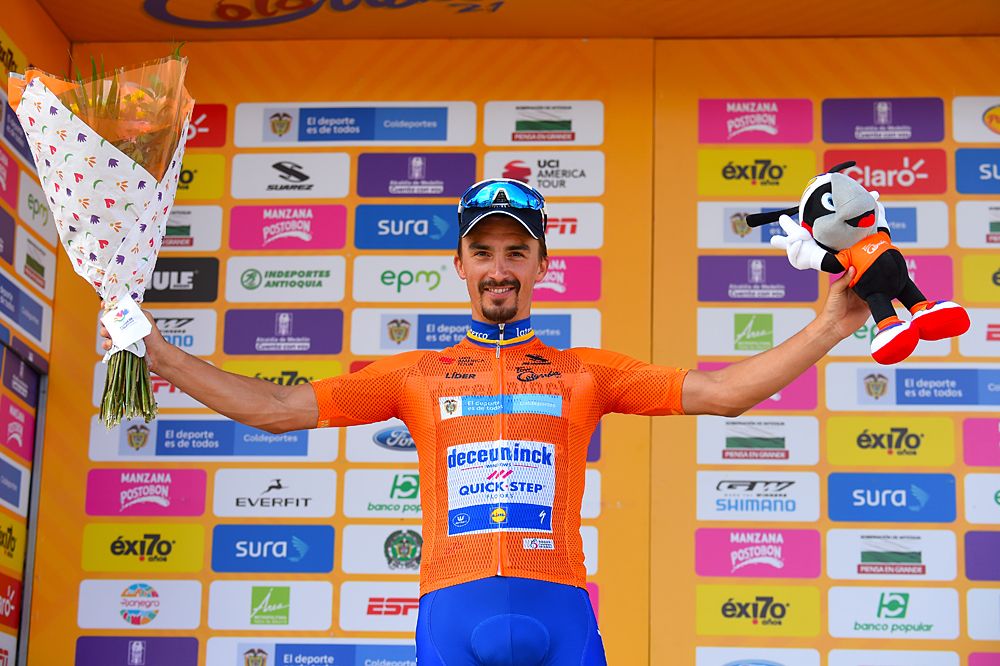 Julian Alaphilippe (Deceuninck-QuickStep) wins Tour Colombia stage 5 and takes the overall lead