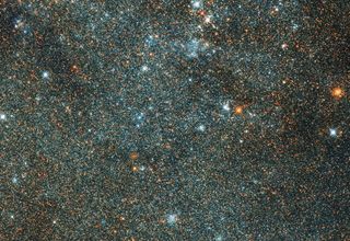 A Hubble Space Telescope image of a small portion of the Andromeda galaxy.