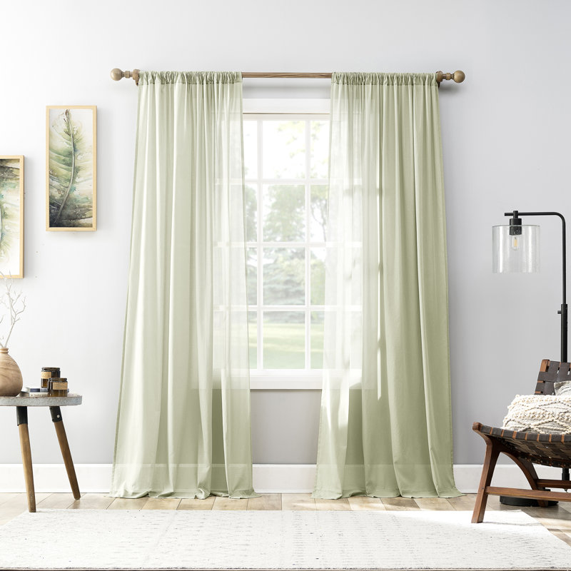 Wayfair Basics® 100% Cotton Sheer Rod Pocket Curtain Panel & Reviews | Wayfair
