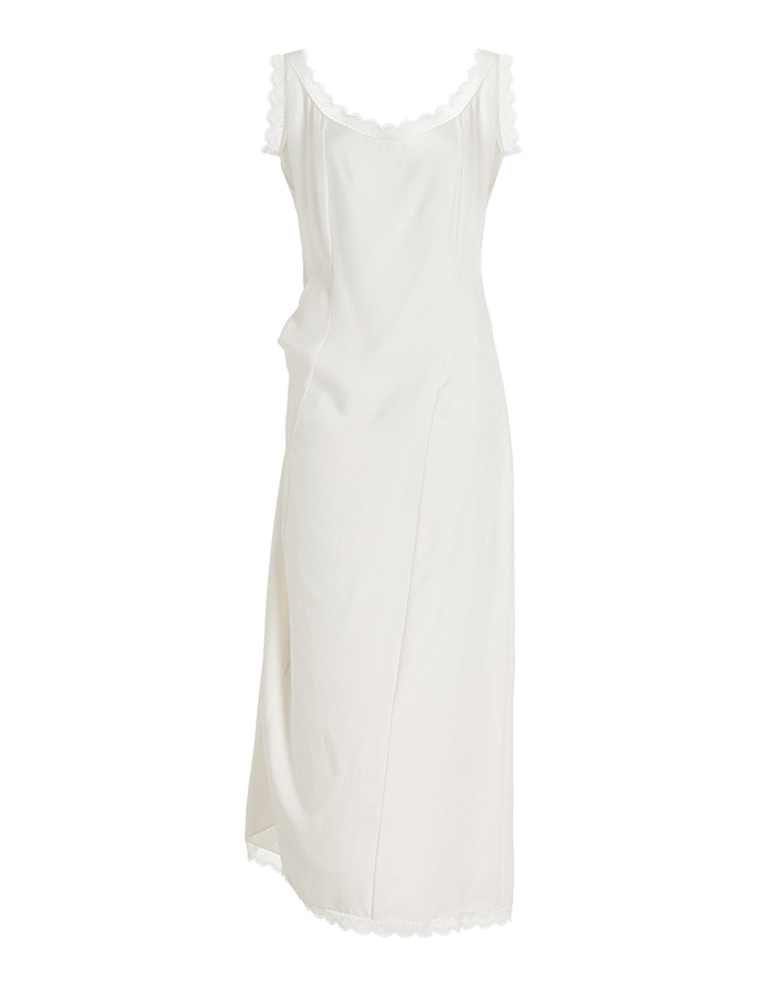COLLEEN ALLEN, Lace-Trimmed Silk Midi Dress