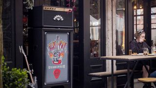 Slay to pay guitar beer vending machine