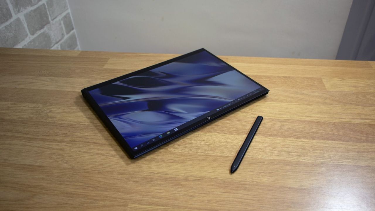 A photograph of the HP Elite Folio in tablet mode