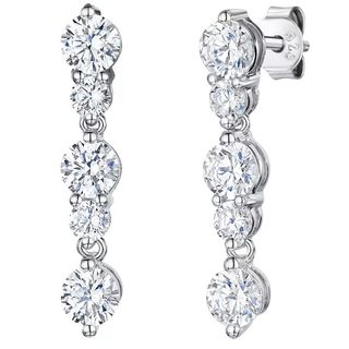 Jools by Jenny Brown 5 Rhodium and Cubic Zirconia Drop Earrings