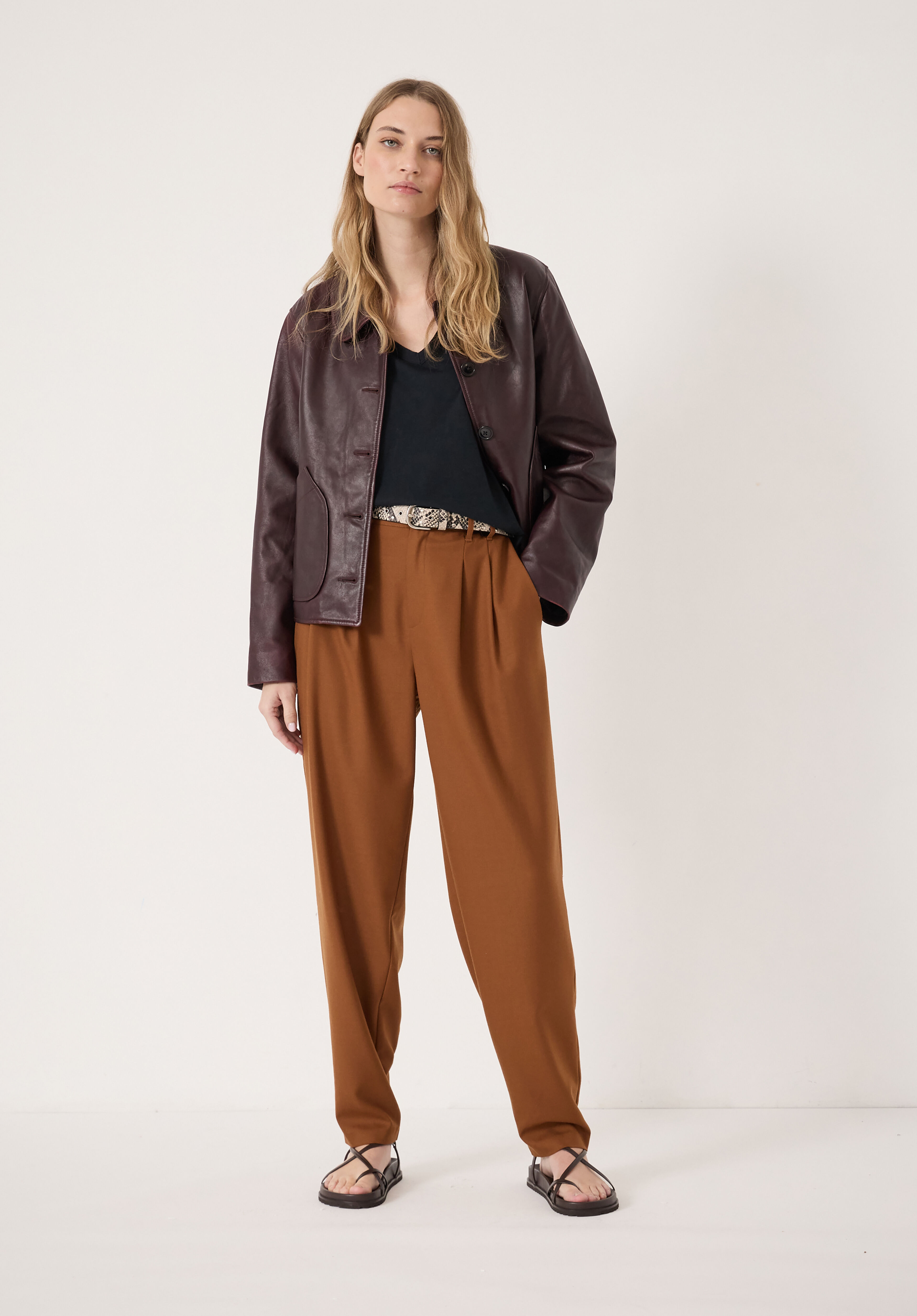 Noa Wool Blend Tapered Leg Trousers