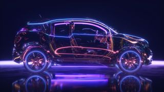 Neon outline of car
