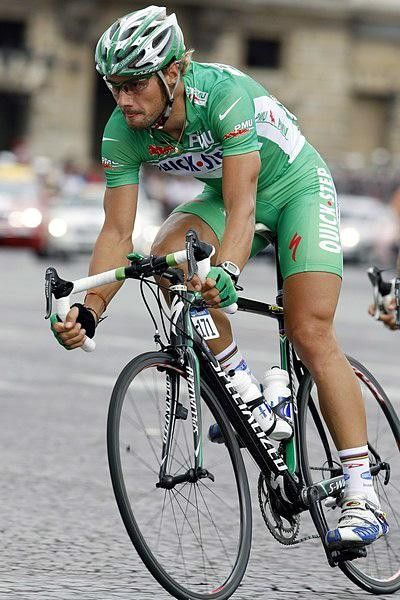 Tom Boonen concentrates on the cobbles in Paris.