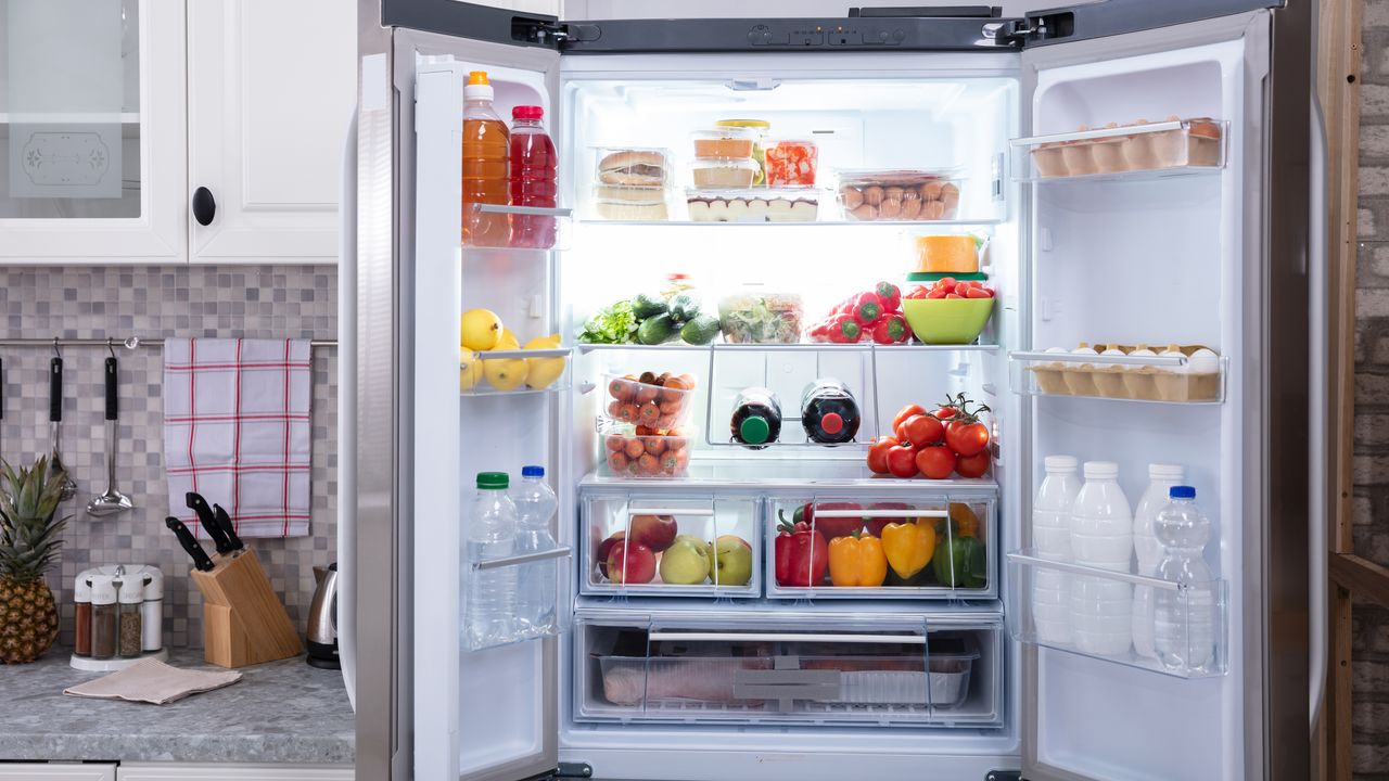 Close-up Of An Open Refrigerator 