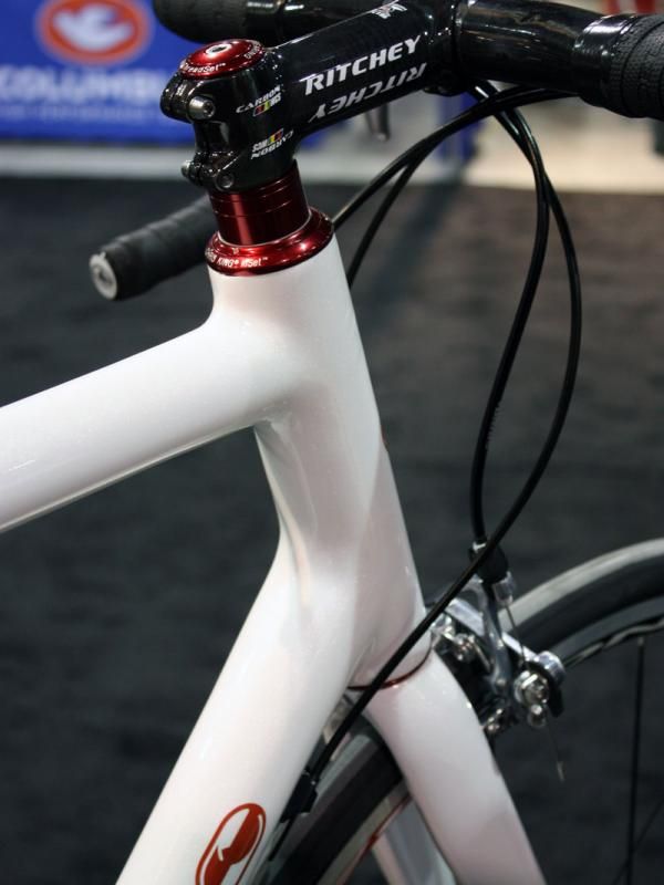 The Chris King InSet internal headset makes for a larger head tube.