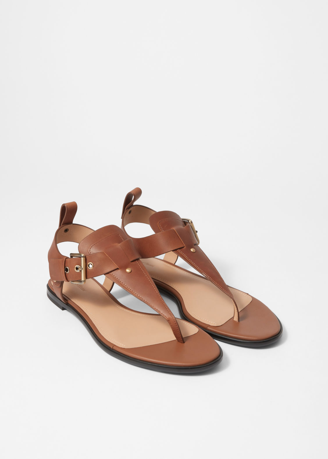 Ankle-Strap Leather Sandals