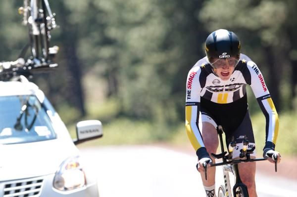 Ian Boswell (Trek-Livestrong) working hard to hold onto his GC position.