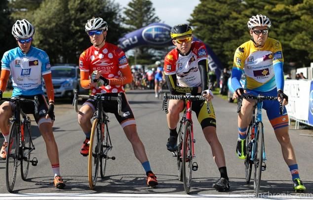 The four jersey wearers on the startline