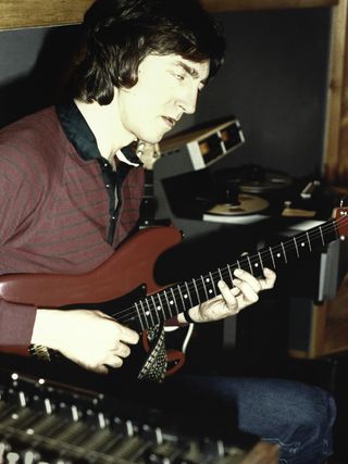 Photo-5 Allan Holdsworth at the Music Grinder Recording Studio in Hollywood, CA, 1983, during the recording of the Road Games album, photo courtesy of Eddie Coralnick