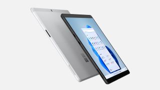 Two Surface Pro X tablets back-to-back