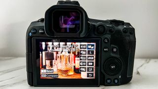 Canon's Neural Network Noise Reduction feature displayed on the EOS R5 Mark II's rear screen