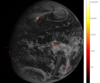 The Geostationary Lightning Mapper can track lightning strikes across North and South America, helping researchers understand how storms develop. This image combines an hour’s worth of lightning data obtained on Feb. 14, 2017.