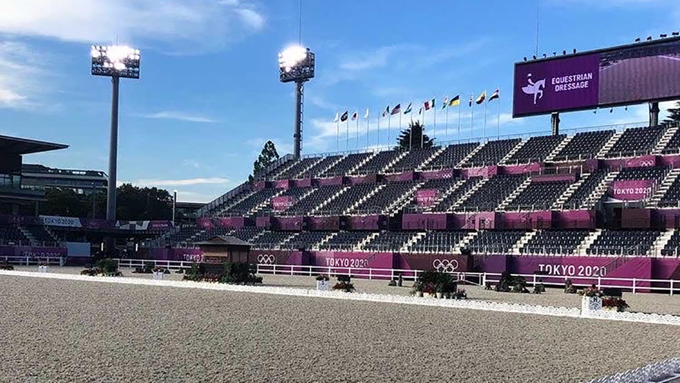 The equestrian arena at the Tokyo Olympic Games.