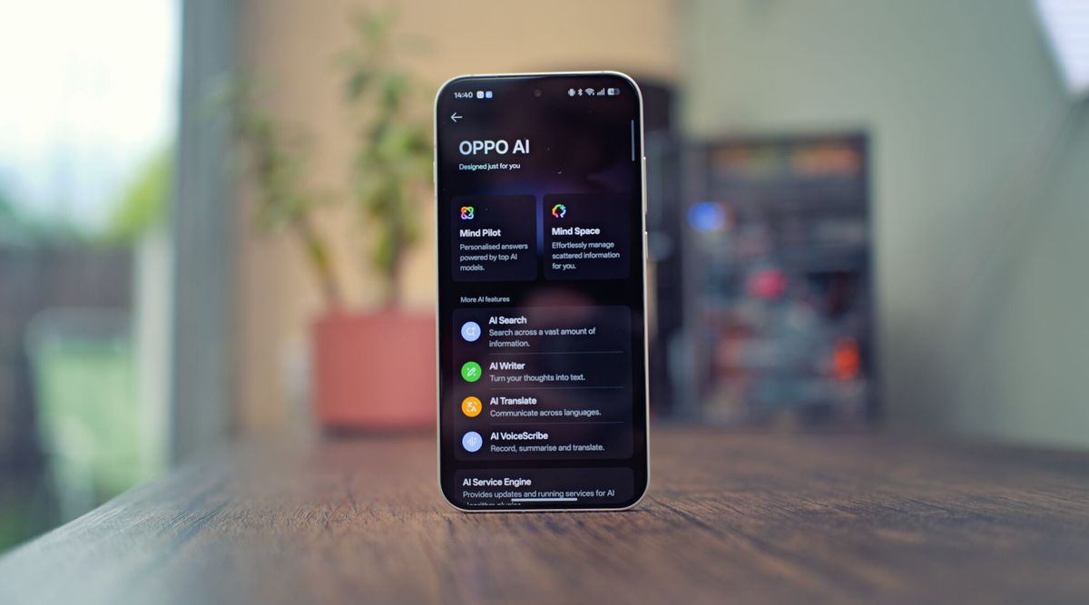 Oppo Reno 16 Pro smartphone in silver