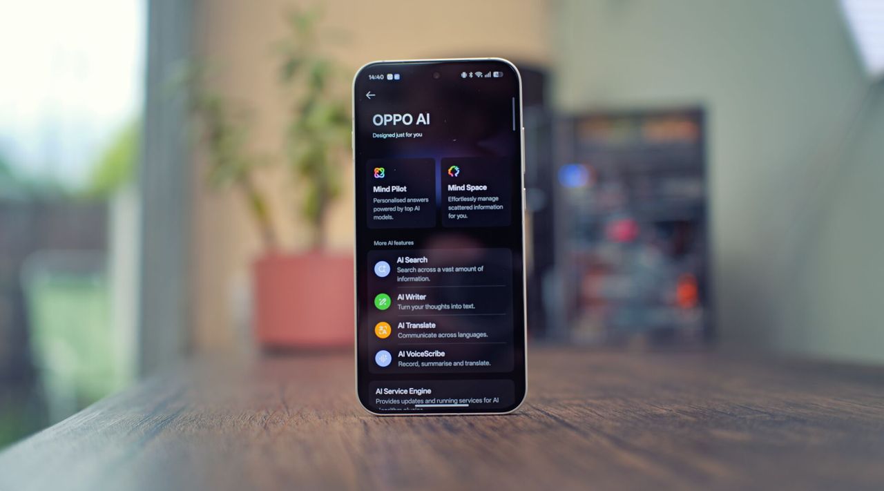 Oppo Reno 16 Pro smartphone in silver