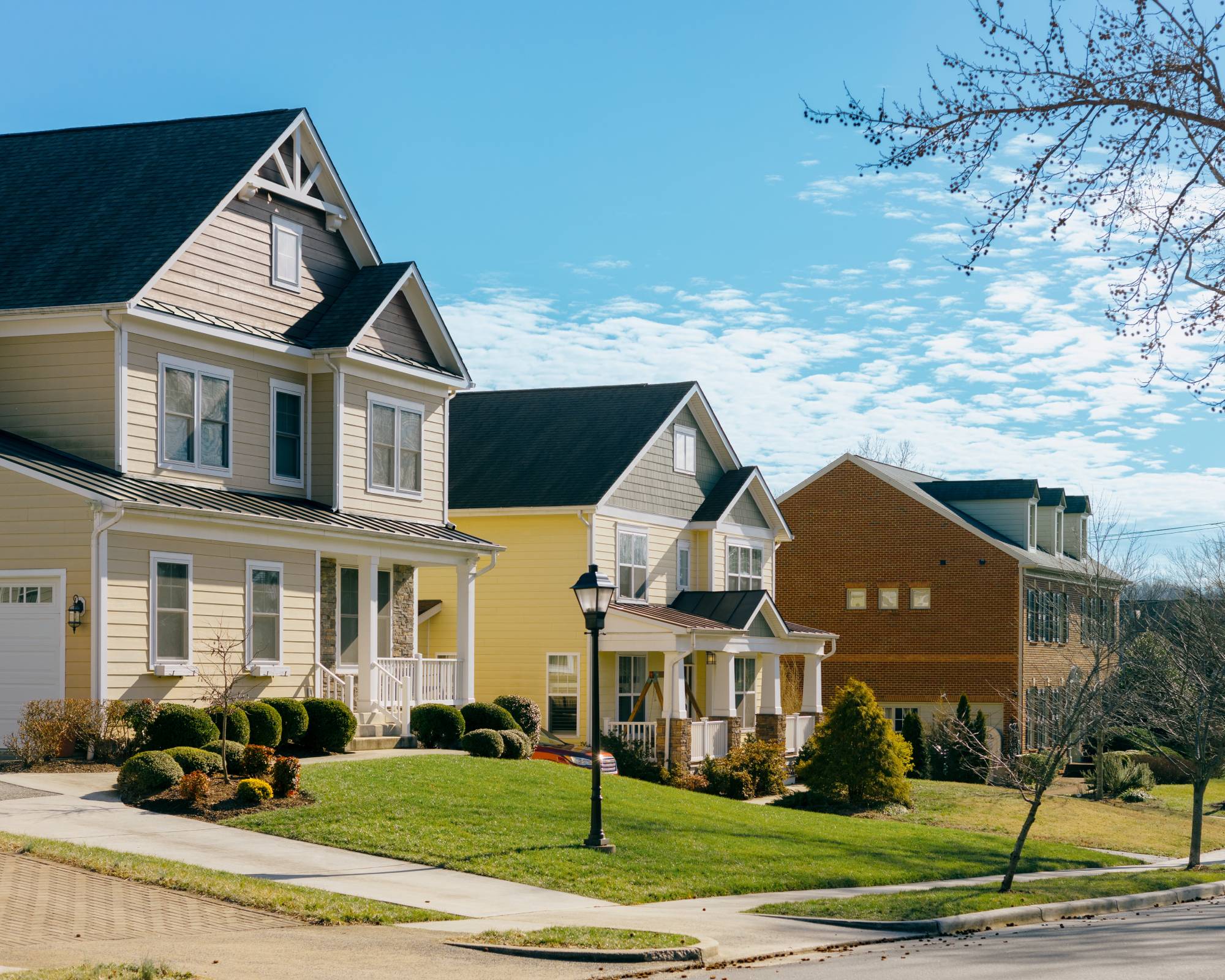 Houses next to each other in neighborhood