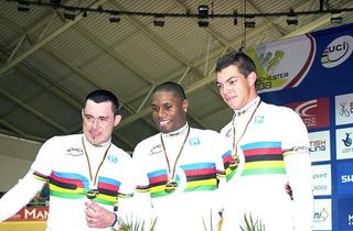 France's winning team sprinters.