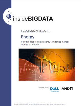 Whitepaper cover with logos, title and image of a graph and images of windmills and oil drills