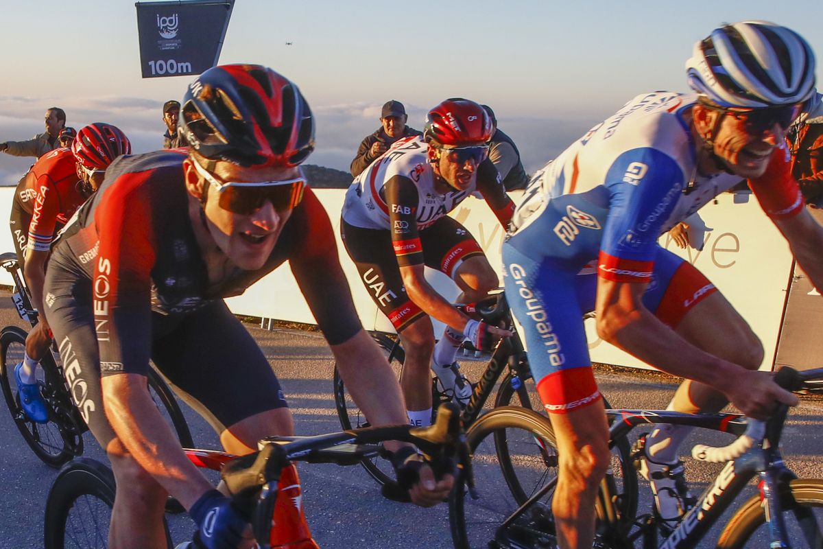 Volta ao Algarve 2022 48th Edition 2nd stage Albufeira Foia Monchique 1824 km 17022022 Ethan Hayter GBR INEOS Grenadiers Brandon McNulty USA UAE Team Emirates photo Roberto BettiniSprintCyclingAgency2022