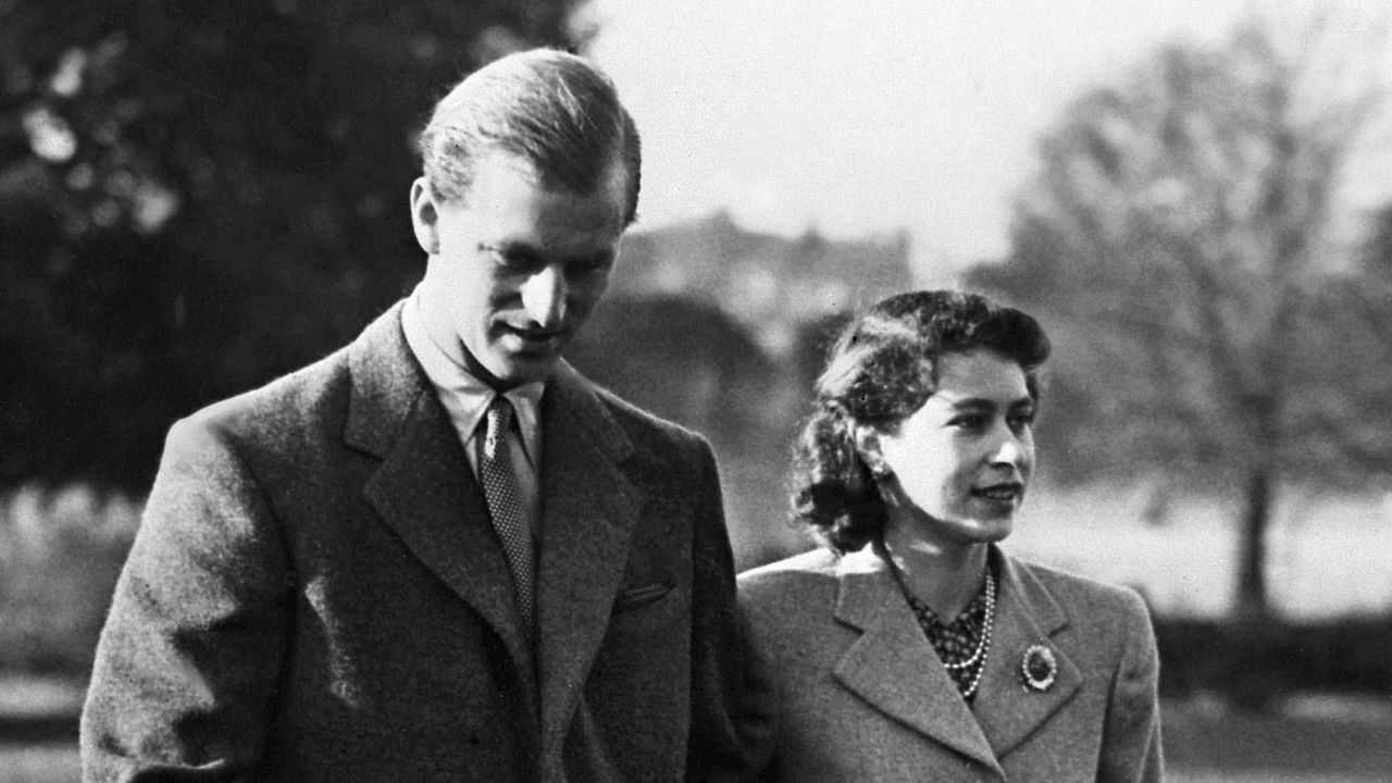 The Queen and Prince Philip pictured in 1947