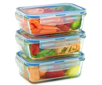 3 Pack Glass Meal Prep Containers for Food Storage and Prep w/Snap Locking Lids Airtight &amp; Leak Proof - Oven, Dishwasher, Microwave, Freezer Safe - Odor and Stain Resistant, $19.99 at Amazon 