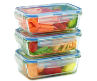 3 Pack Glass Meal Prep Containers for Food Storage and Prep w/Snap Locking Lids Airtight &amp; Leak Proof - Oven, Dishwasher, Microwave, Freezer Safe - Odor and Stain Resistant, $19.99 at Amazon&nbsp;