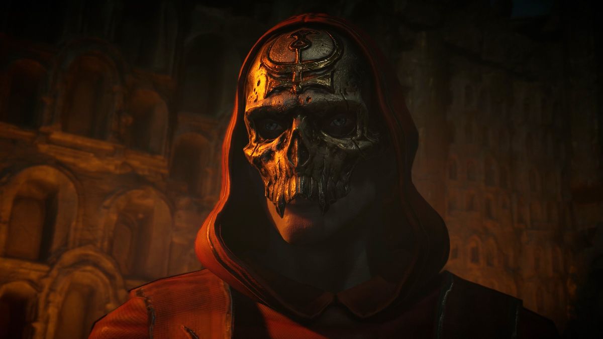 A cultist from Diablo 4 wearing a mask.