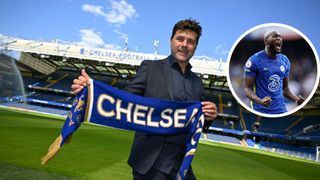 Chelsea manager Mauricio Pochettino poses at Stamford Bridge