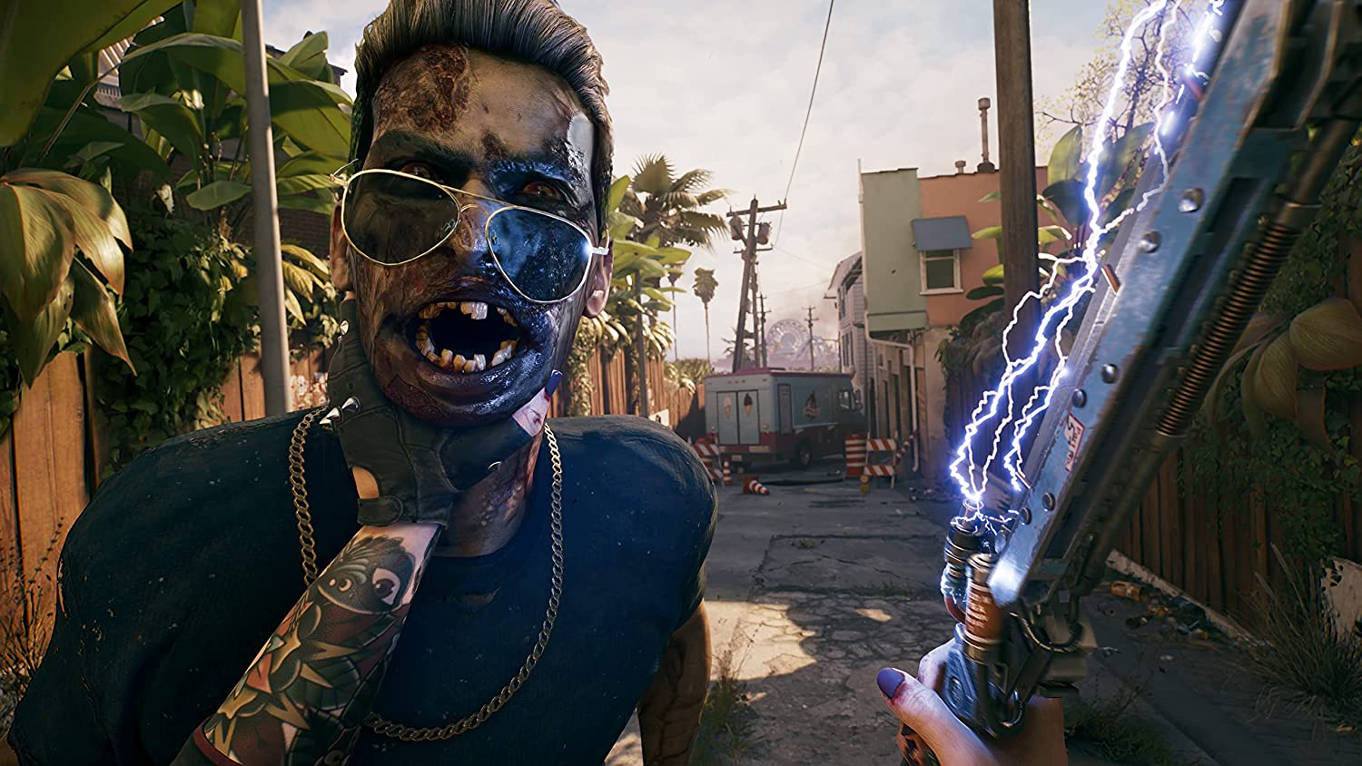A zombie attacking the player in Dead Island 2