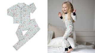 Woman and child wearing matching Peregrine Kidswear pajamas illustrating the best pajamas for night sweats