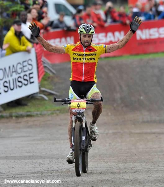 After a tough day riding Jos&eacute; Hermida was happy as he took second.