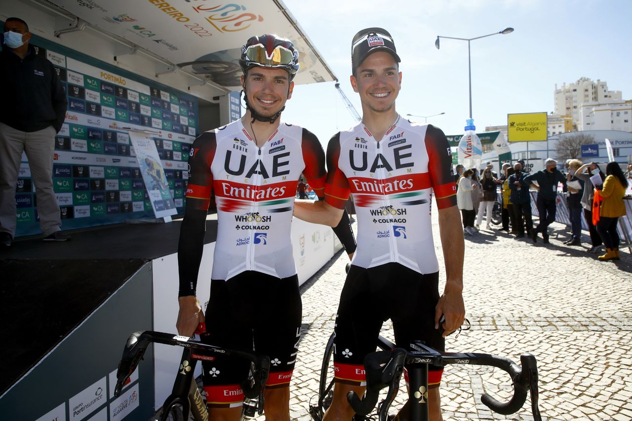 Volta ao Algarve 2022 - 48th Edition - 1st stage Portimao - Lagos 199,1 km - 16/02/2022 - Ivo Oliveria (POR - UAE Team Emirates) - Rui Oliveira (POR - UAE Team Emirates) - photo Roberto Bettini/SprintCyclingAgency&Acirc;&copy;2022