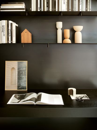 wallpaper bookcase design