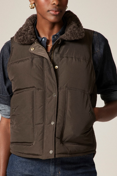 J.Crew, Colorblock Puffer Vest With Primaloft&amp;reg;