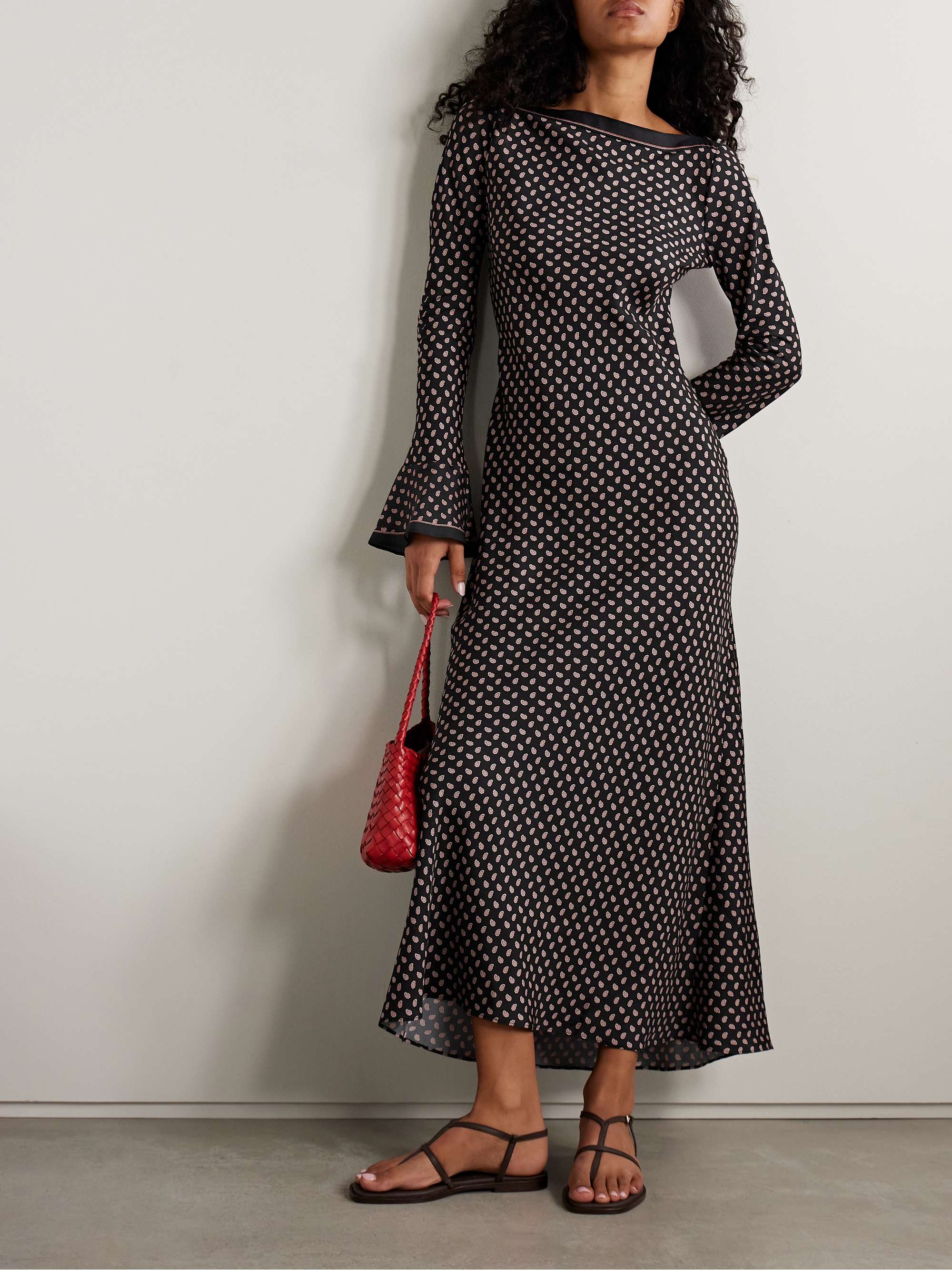 Davina Paisley-Print Silk-Blend Twill Midi Dress