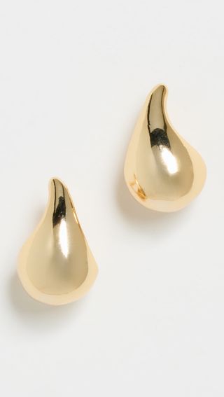 Solid Curved Teardrop Hoop Earrings