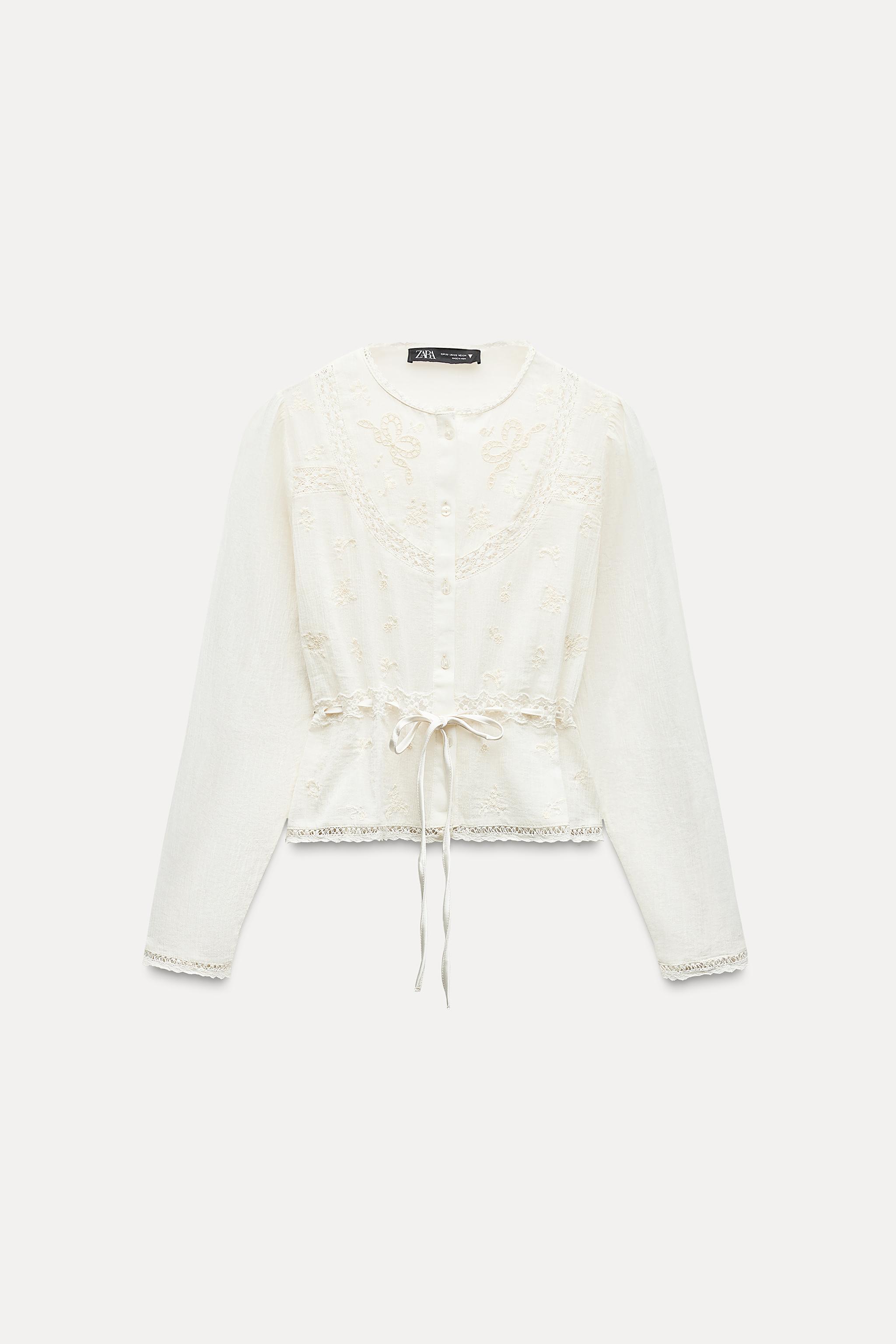 Embroidered Chiffon Shirt