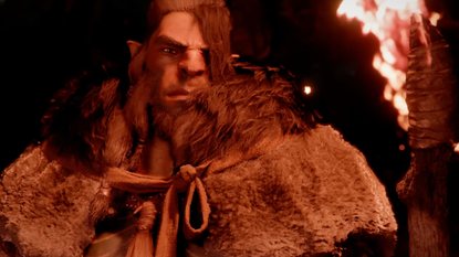 Crimson Desert character holds a torch