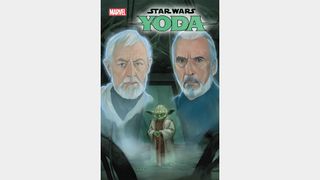 Yoda and the ghosts of Obi-Wan and Count Dooku.