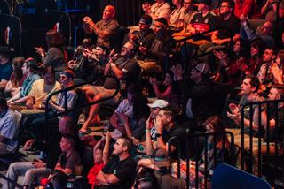 Fans watch a Summer 2016 "Counter-Strike: Global Offensive" match in anticipation at ELEAGUE Arena, a 10,000 sq. ft. competition space that Turner and IMG custom-built from a television studio at the Turner headquarters in Atlanta. The arena seats upwards of 250 fans, who make up the studio audience, during ELEAGUE's live competition coverage.   