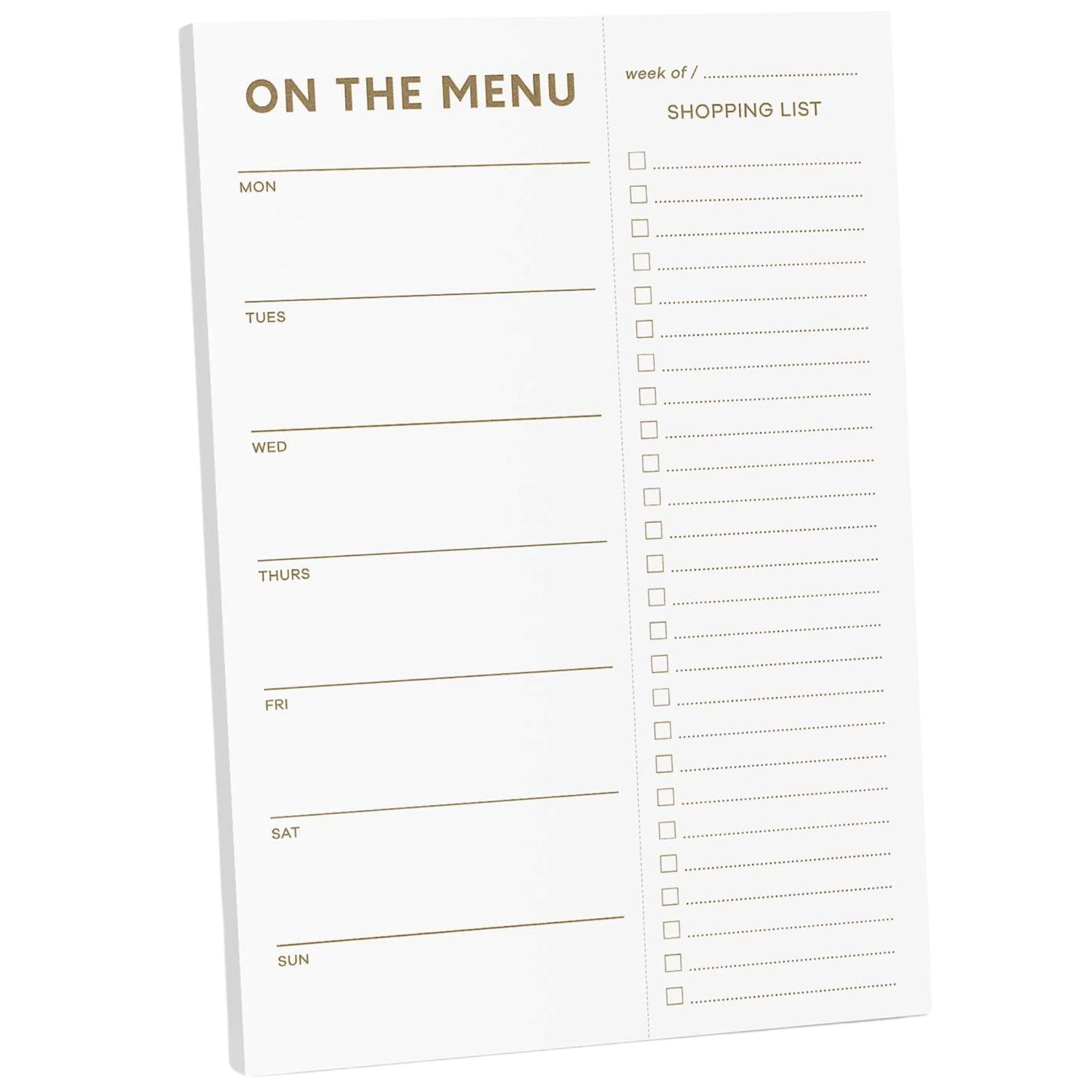 White paper menu planner